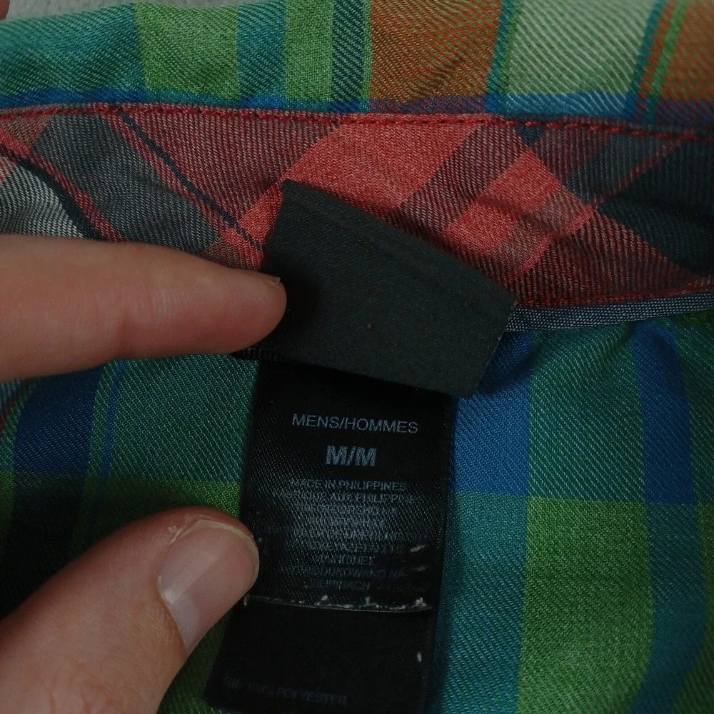 The North Face Shirt Mens Medium Green‎ Plaid Outdoor Pocket Button Up